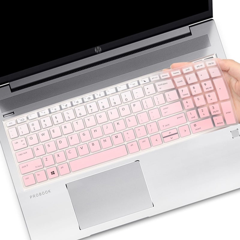 MUBUY-GOL Keyboard Cover for 15.6" HP ProBook 450(G5/G6/G7) 455(G5/G6/G7) 650 G4 G5|17.3" HP ProBook 470 G5 (Not Fit ProBook 450/455 G8 G4 G3 G2 G1, ProBook 650 G8 G3 G2 G1)-Gradual Pink - Image 1